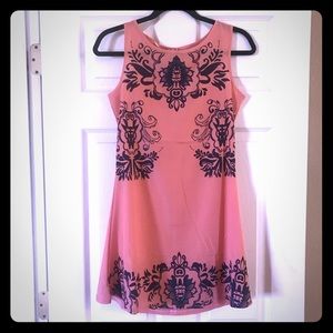 NWOT peach and navy dress